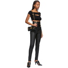 Balmain Black Leather High-Waisted Skinny Pants