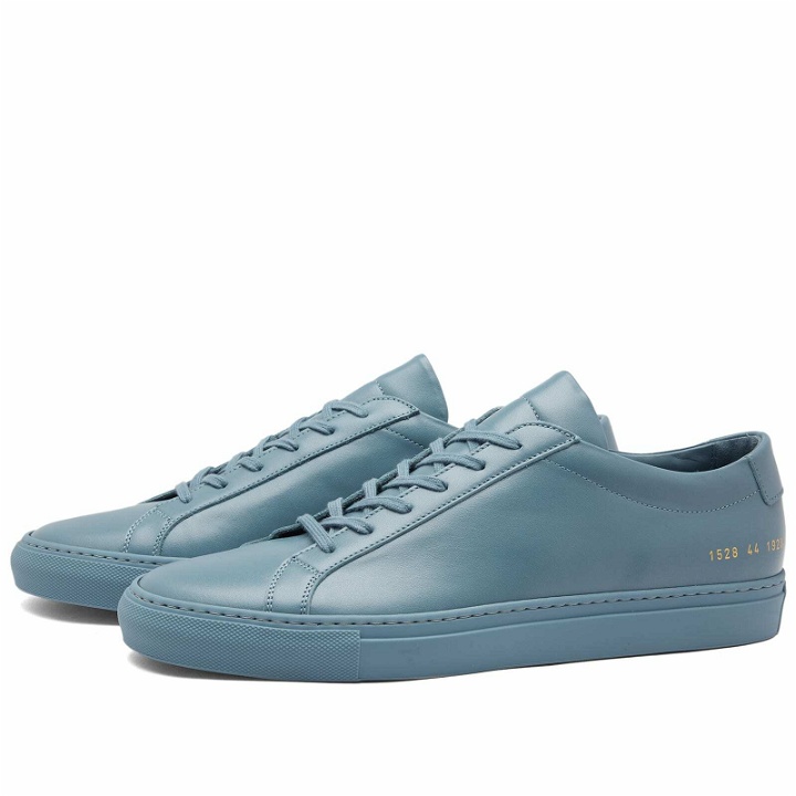 Photo: Common Projects Men's Original Achilles Low Sneakers in Blue Stone