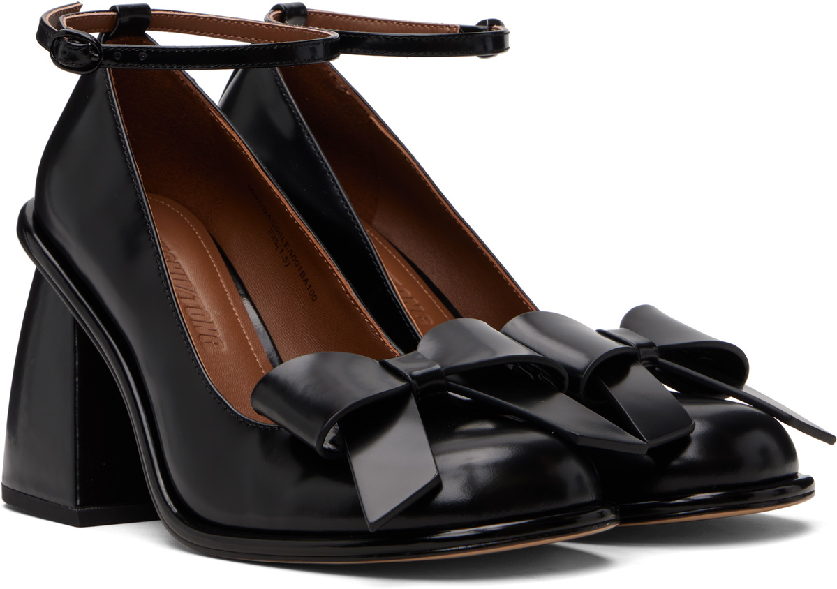 SHUSHU/TONG Black Front Bow Heels