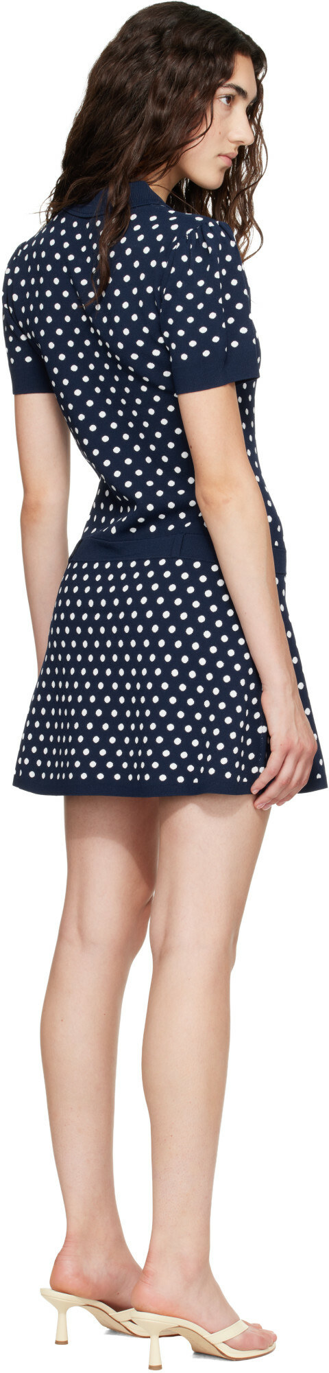 Sandy Liang Navy Tumi Sweater Minidress