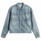 Unlikely Dry Goods Men's Time Travel Denim Trucker Jacket in 1977 Wash