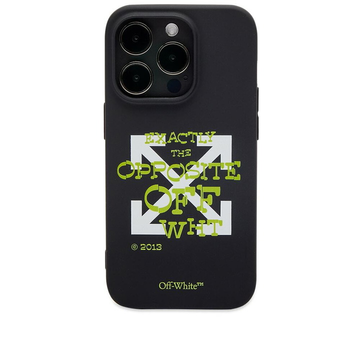 Photo: Off-White Men's The Opposite Arrow Iphone 14 Pro Case in Black