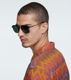 Gucci - Squared aviator-inspired sunglasses