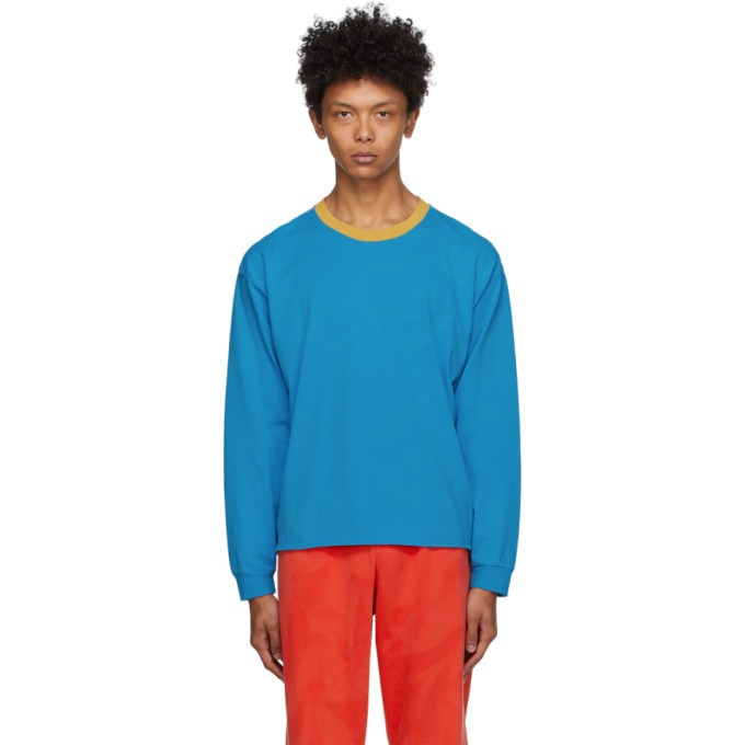Photo: ERL Blue and Orange Jersey Long Sleeve Shirt