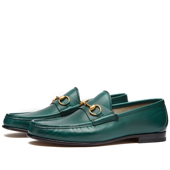 Photo: Gucci Men's Roos Classic Horse Bit Loafer in Vintage Green