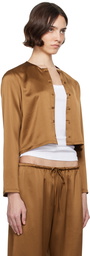 LESET Brown Barb Crew Cardigan