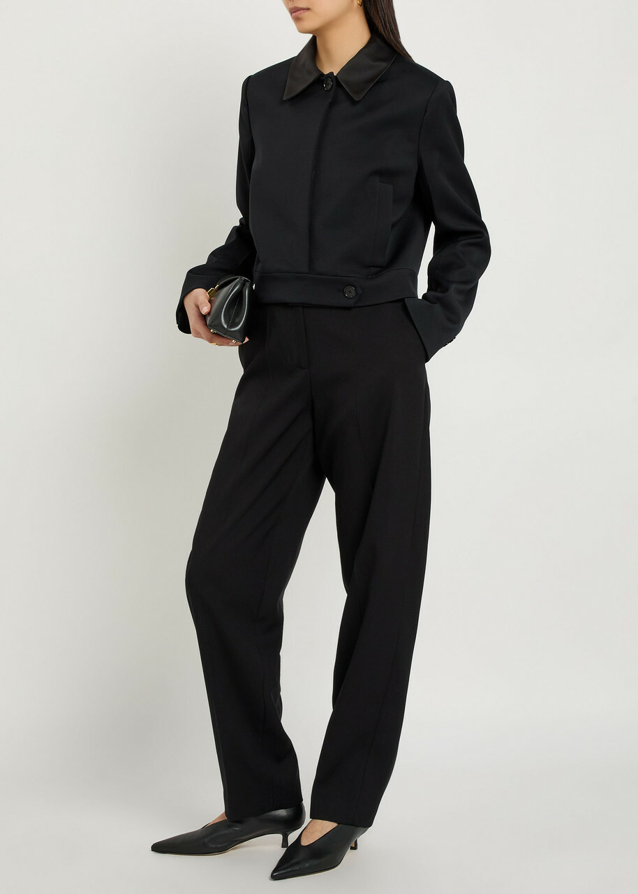 Joseph Aix Tapered Stretch-crepe Trousers Black