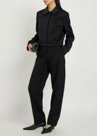 Joseph Aix Tapered Stretch-crepe Trousers Black