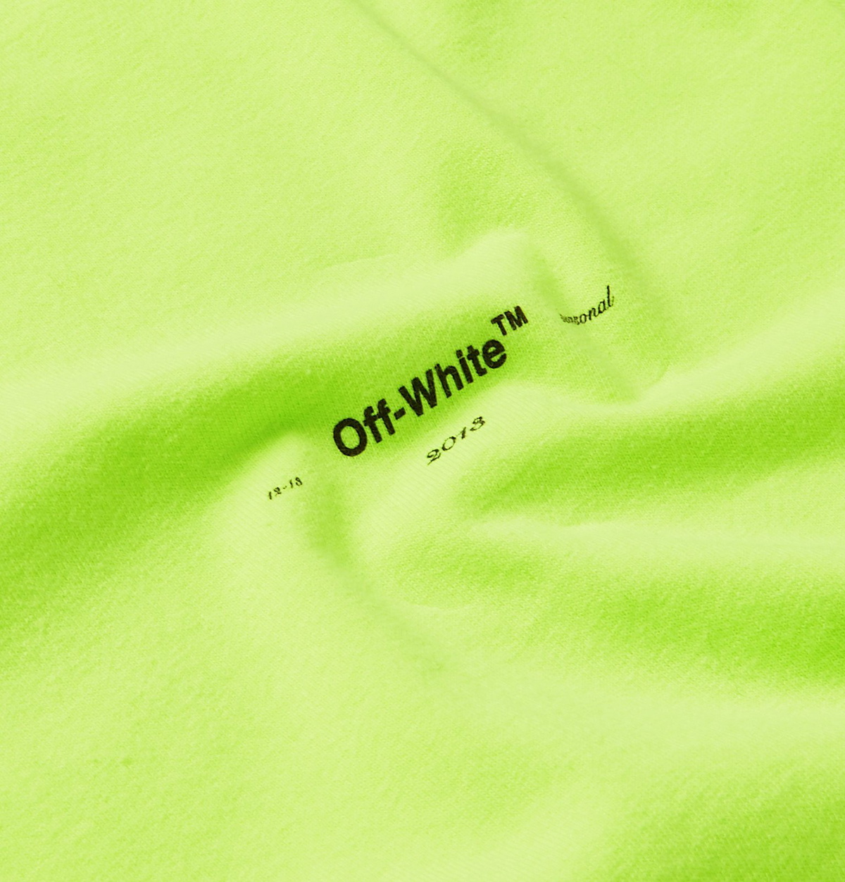 Off White Slim Fit Logo Print Neon Cotton Jersey T Shirt