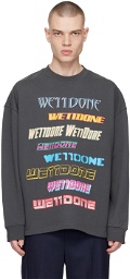 We11done Gray Printed Sweater