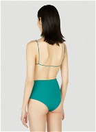 Ziah - Fine Strap Triangle Bikini Top in Green