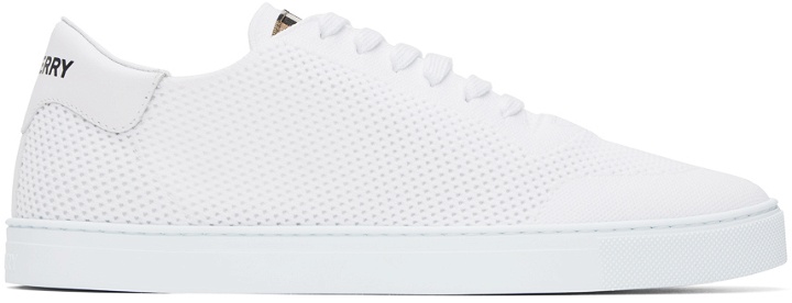 Photo: Burberry White Embossed Sneakers