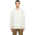 Deveaux New York Off-White Crinkle Duncan Shirt