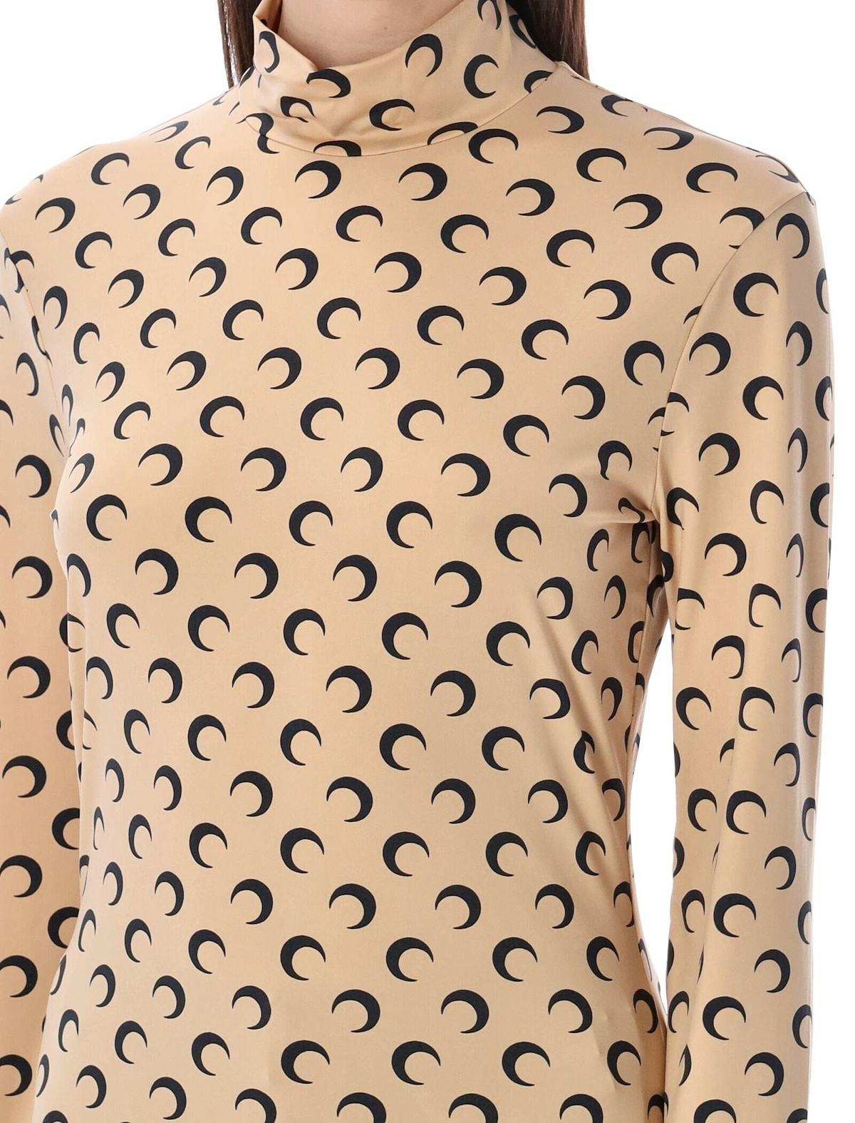 Marine Serre Moon Printed Jersey Highneck Top Marine Serre