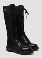 Re-Nylon Knee-High Combat Boots in Black