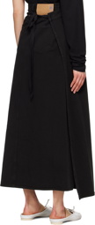 MM6 Maison Margiela Black 5-Pocket Denim Maxi Skirt