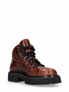 MOSCHINO - 40mm Combat Sole Leather Hiking Boots