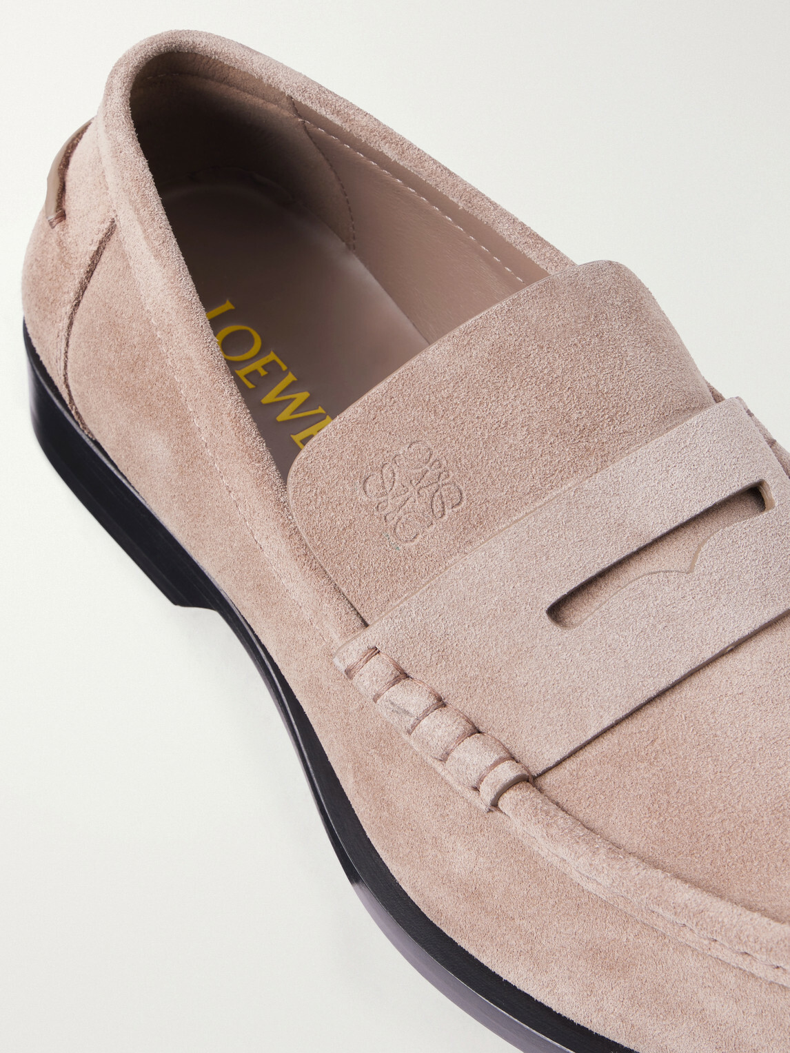 LOEWE - Bobine Logo-Debossed Suede Loafers - Brown