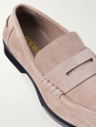 LOEWE - Bobine Logo-Debossed Suede Loafers - Brown
