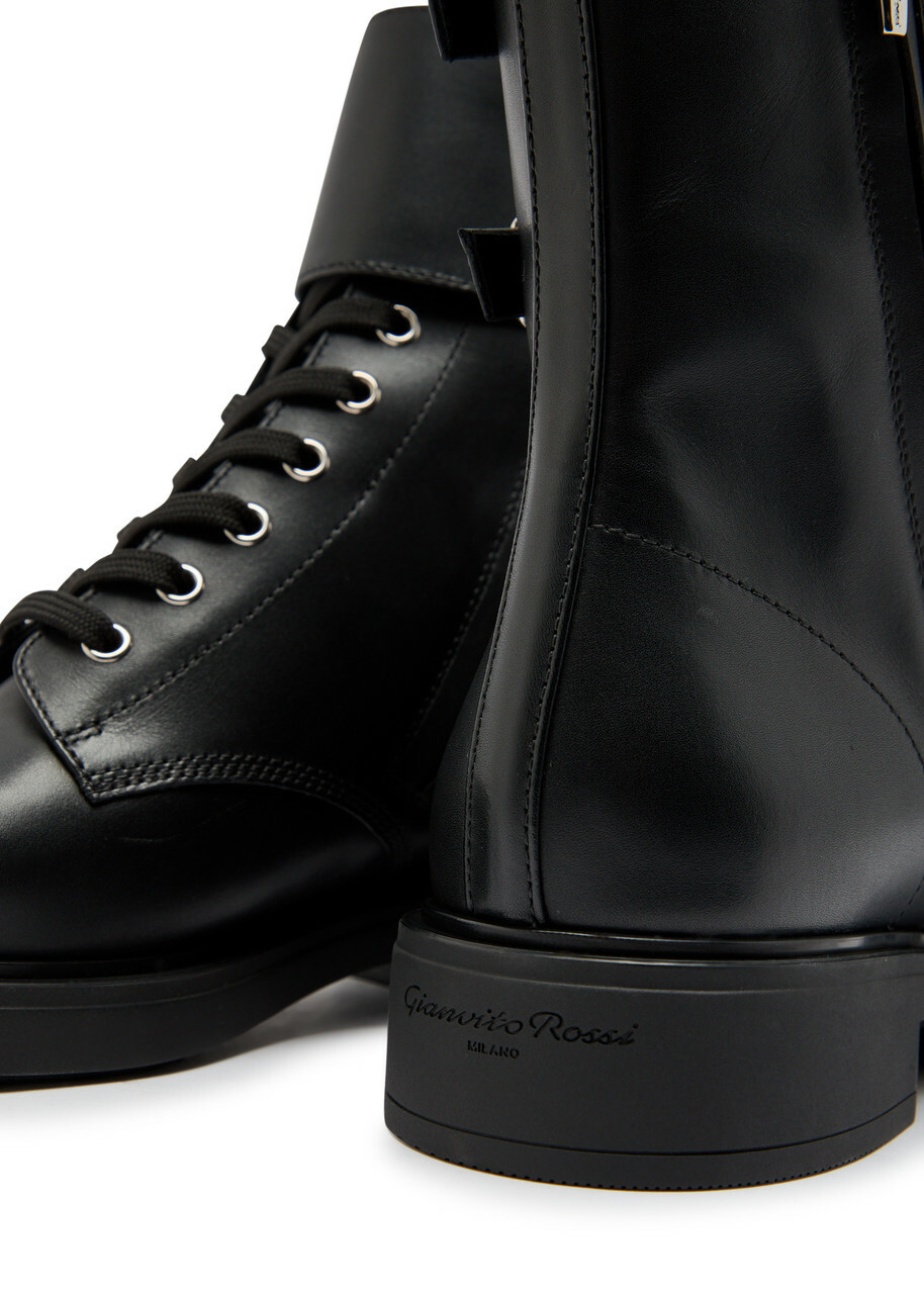 Gianvito Rossi Ripley Leather Ankle Boots Black