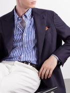 Paul Smith - Button-Down Collar Striped Cotton-Chambray Shirt - Blue