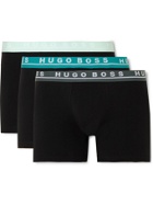 HUGO BOSS - Three-Pack Stretch-Cotton Boxer Briefs - Black