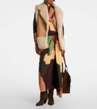 Johanna Ortiz Faux shearling-trimmed suede vest