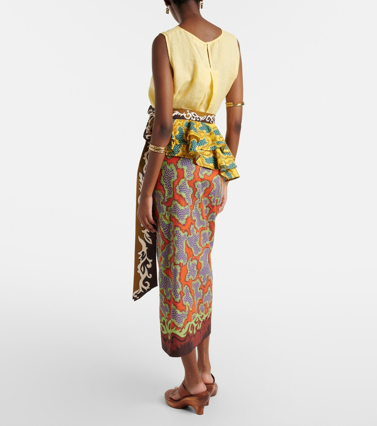 Alémais Arnie printed cotton wrap skirt