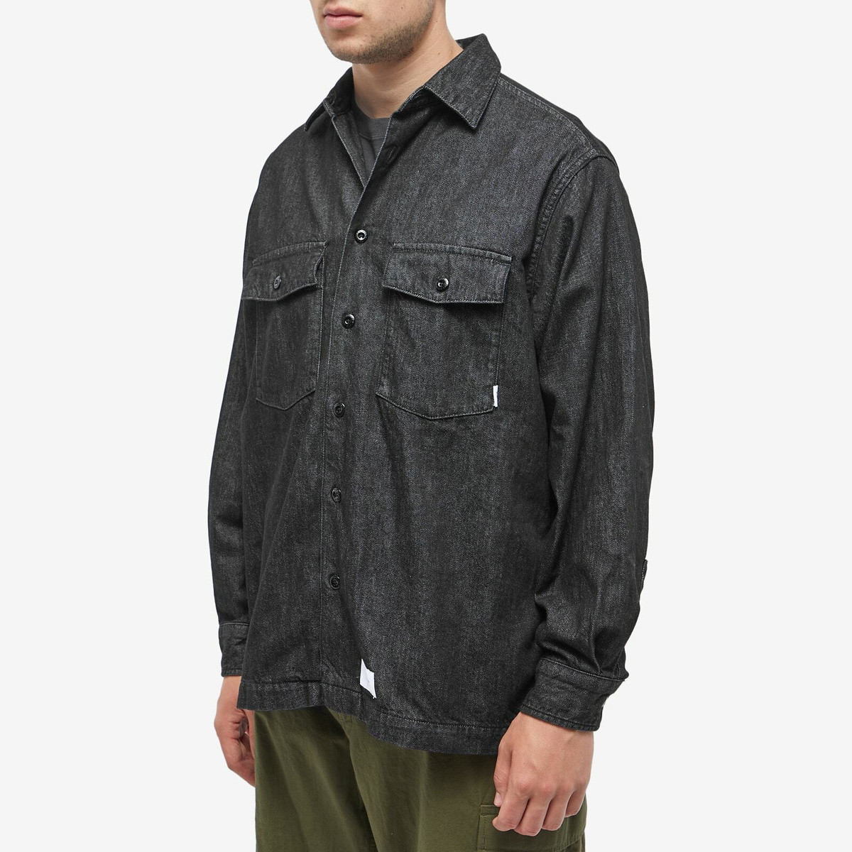 WTAPS Men's 0 Denim Work Shirt in Black WTAPS