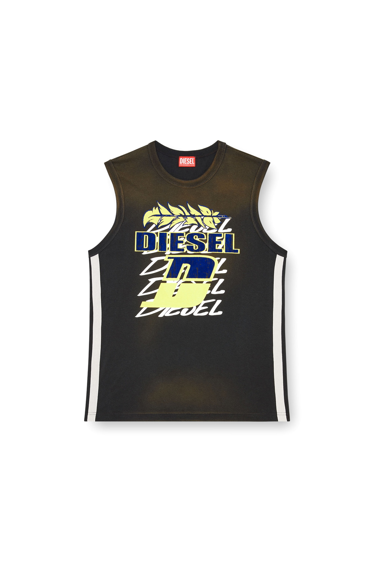【archive】90s DIESEL Sleeveless Tank-top Men's Sun-faded tank top with side bands | Black | Diesel