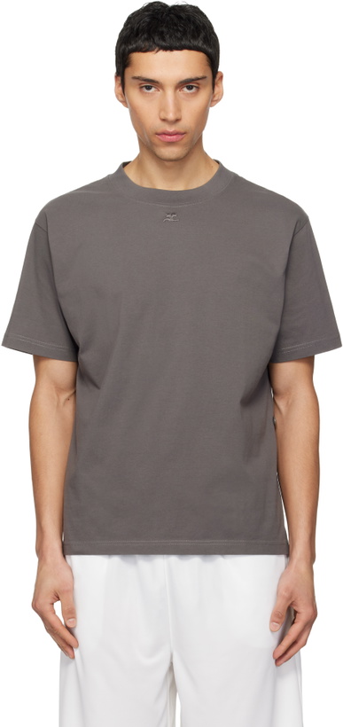 Photo: Courrèges Gray Twisted Logo T-shirt