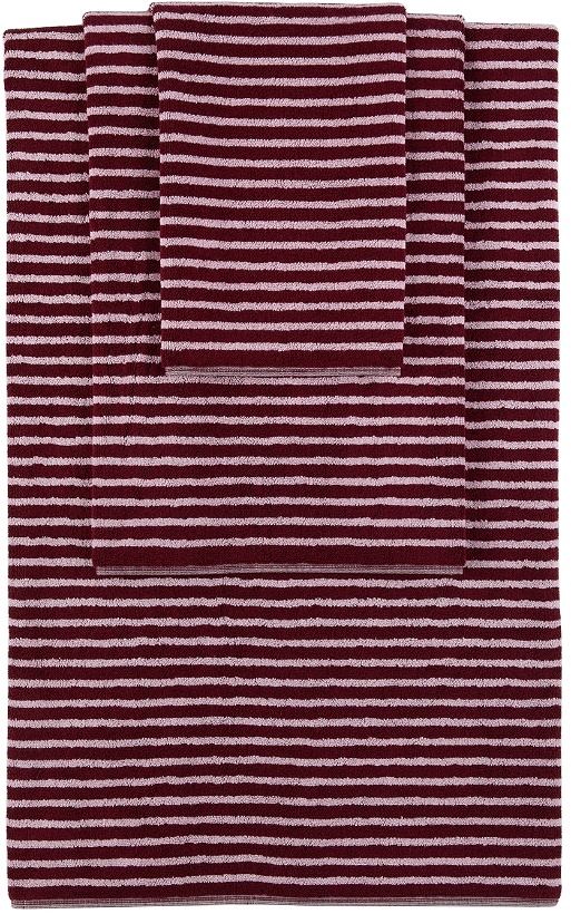 Photo: Tekla Red Striped Three-Piece Towel Set