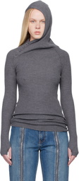 Jean Paul Gaultier Gray Asymmetric Hoodie