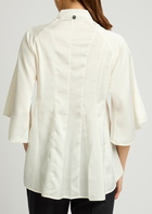 High Tulip Panelled Satin Blouse White