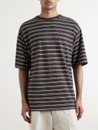 Kaptain Sunshine - Striped Cotton-Jersey T-Shirt - Brown