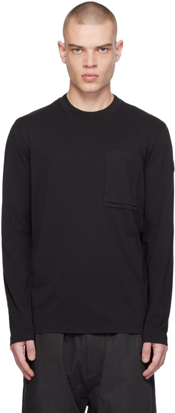 Photo: Moncler Black Patch Pocket Long Sleeve T-Shirt