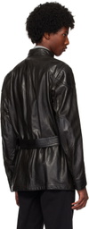 Belstaff Black Trailmaster Panther Leather Jacket