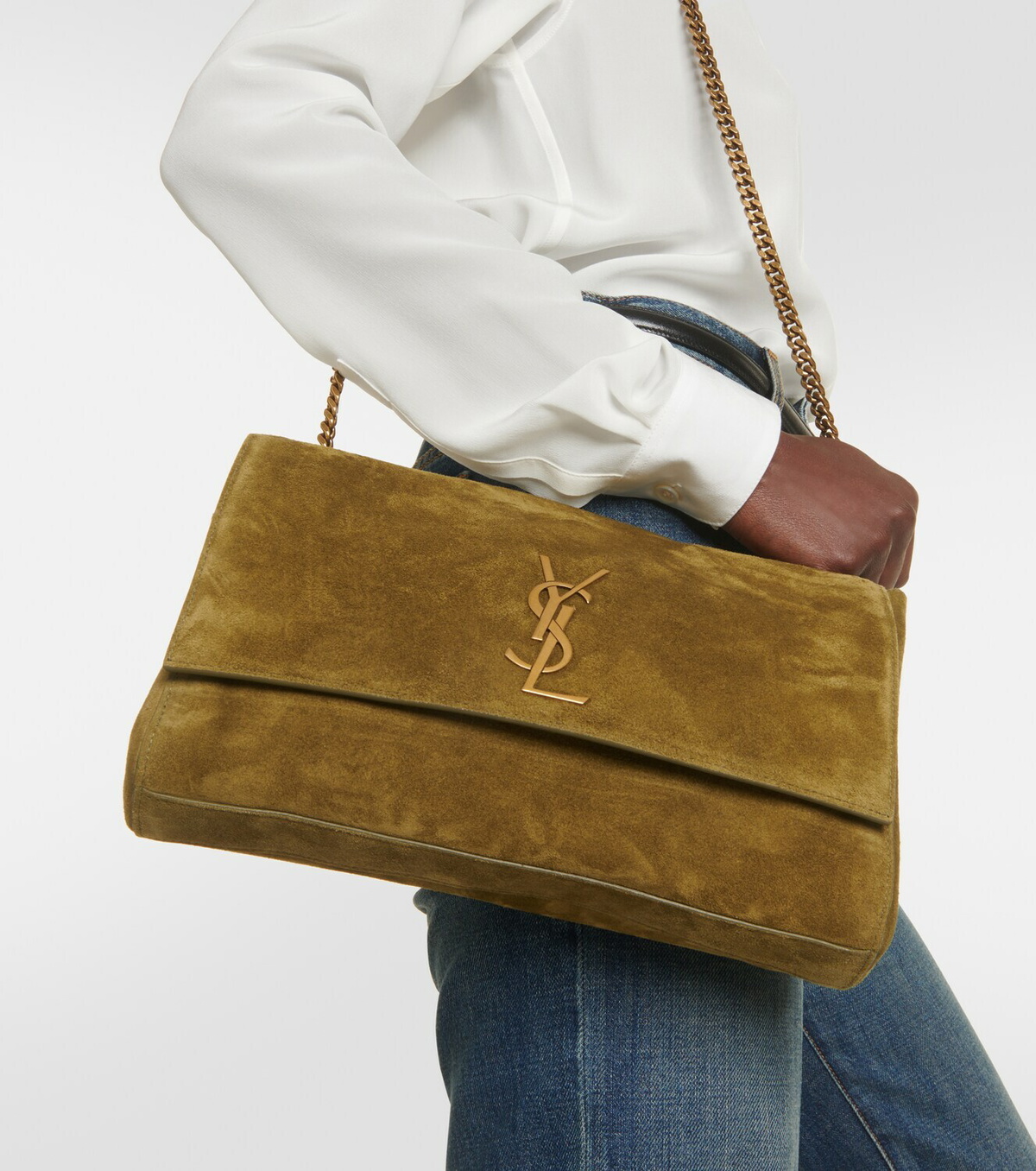 Saint Laurent Kate Medium reversible suede shoulder bag