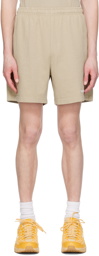 Sporty & Rich Taupe Serif Shorts