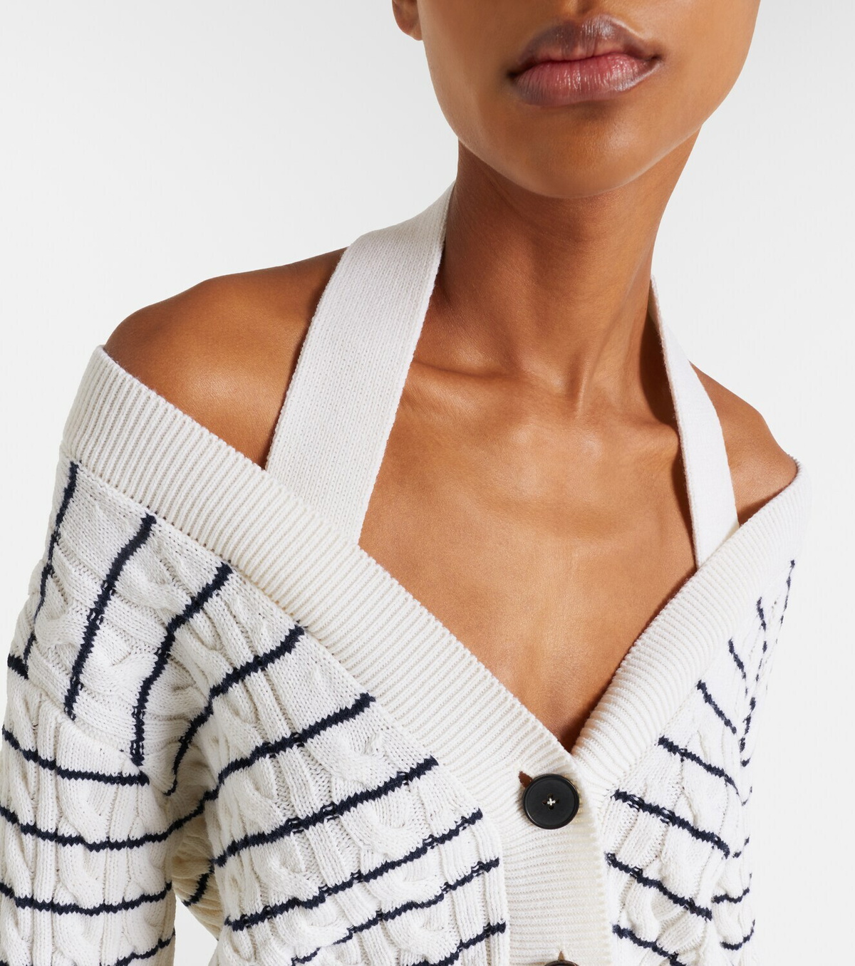 McQueen Cable-knit striped cardigan