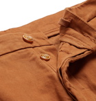 Altea - Dumbo Slim-Fit Tapered Cotton-Blend Twill Trousers - Brown