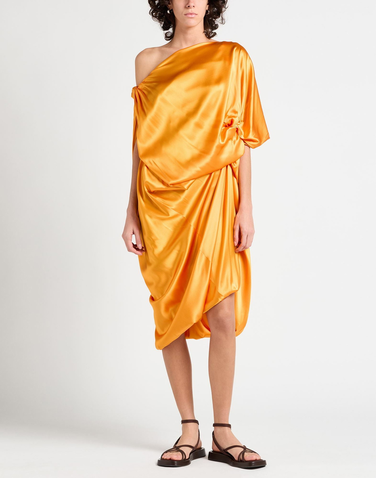 Dries Van Noten Womens Midi dress in Mandarin