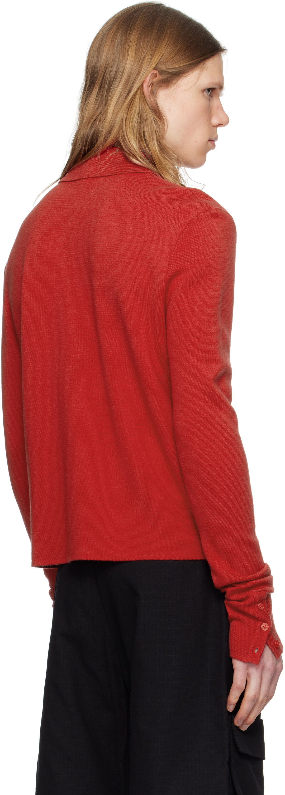 SPENCER BADU Red Knitted Uniform Polo