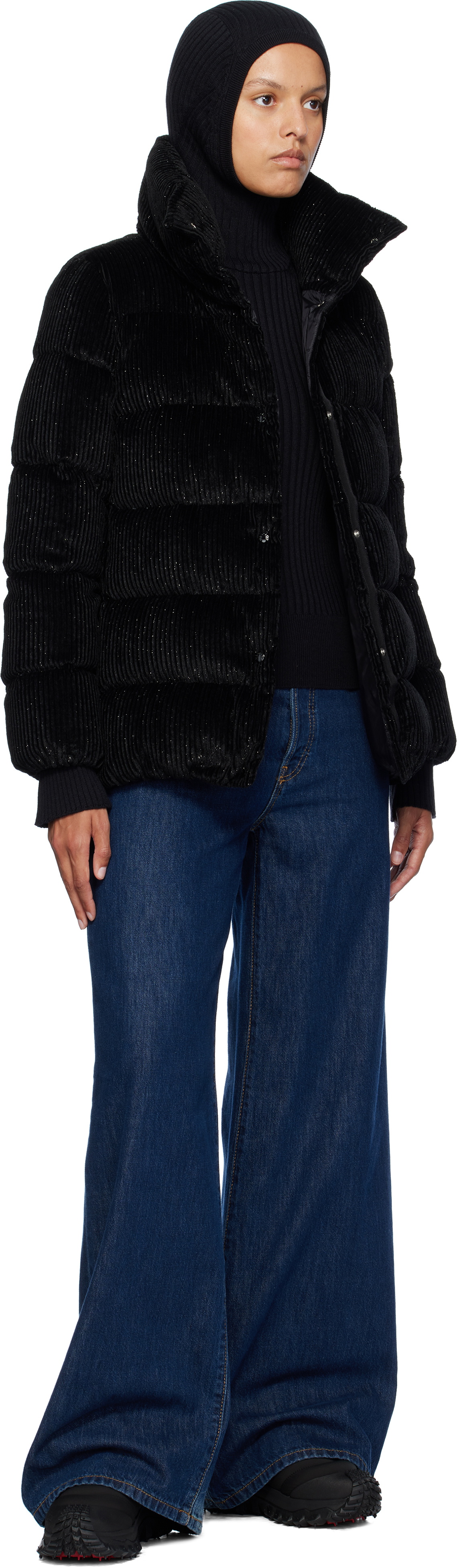 Moncler Black Virgin Wool Hoodie