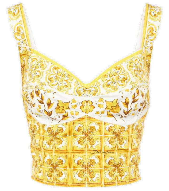 Photo: Dolce&Gabbana Majolica cotton-blend poplin bustier