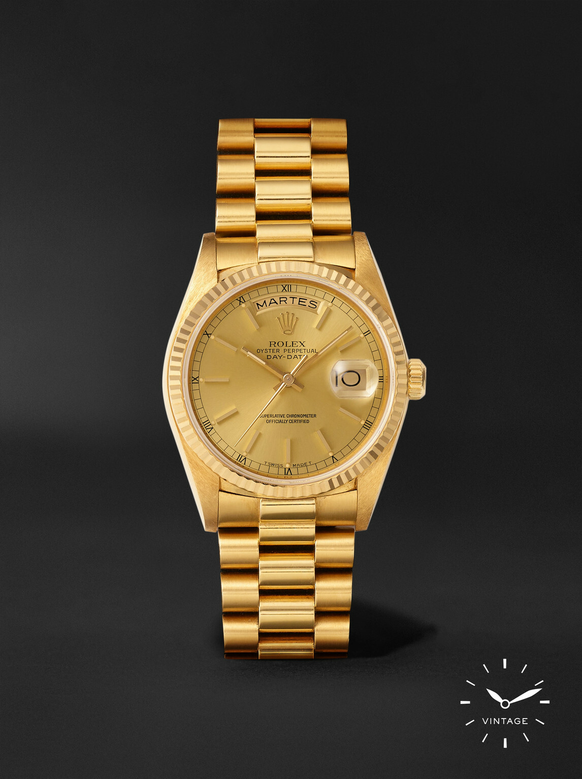 Stephanie Windsor - Pre-Owned 1987 Rolex Oyster Perpetual Day-Date Automatic 36mm 18-Karat Gold Watch, Ref. No. 18038