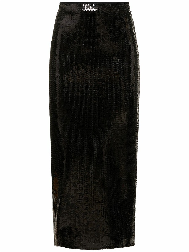 Photo: DAVID KOMA - Metallic Sequined Pencil Midi Skirt
