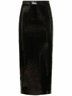 DAVID KOMA - Metallic Sequined Pencil Midi Skirt