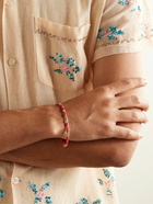 Peyote Bird - Coral Sun Silver-Tone Bamboo Coral Beaded Bracelet