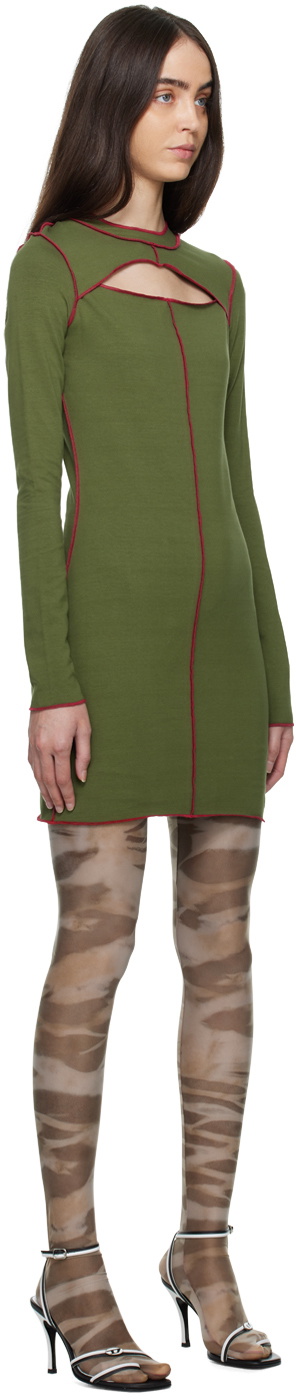 Diesel Green Tinest Minidress Diesel Diesel Green Tinest Minidress Diesel